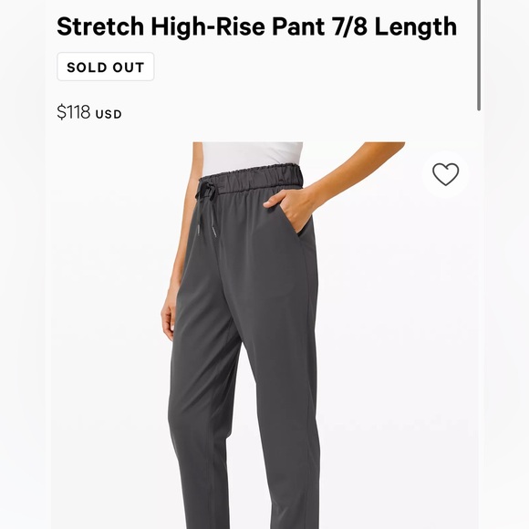 Lululemon stretch high rise pant (7/8 length), size 4 in navy blue - Picture 2 of 5